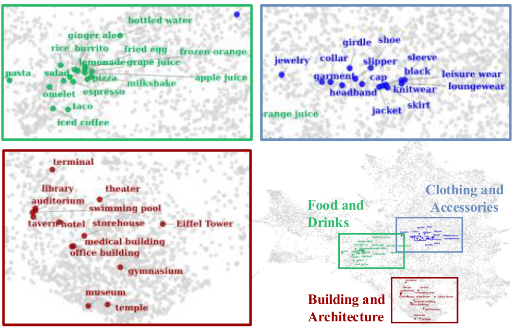 UMAP visualization of concept clusters in MLLM activation space